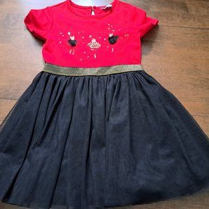 NWOT girls size 5 red black tulle gold sequins holidays Christmas dress Miss K